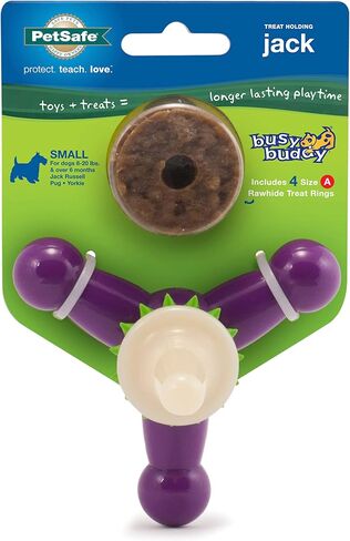 PetSafe Busy Buddy Treat Holding Jack Dog Toy – Strong Chewers - Challenging - Treat Rings Included - Large in Saudi Arabia