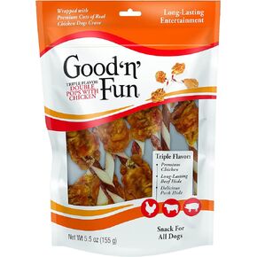Good'n'Fun Good ’n’ Fun Triple Flavor Dumbbells 5.5 Ounces, Gourmet Dog Snacks