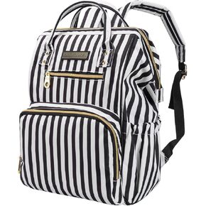 SoHo Metropolitan Diaper Backpack Tote 3Pc, Black Stripes in Kuwait