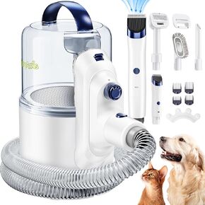FurryAmis Pet Grooming Vacuum Dog Grooming Kit, 2.5L Vacuum Suction 99% Pet Hair, Quiet & Professional Clippers with 5 Proven Tools for Shedding Grooming Combing Dogs Cats in Kuwait