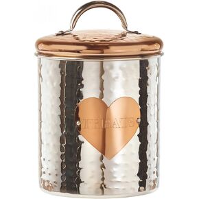Amici Pet, , Rosie Treats Two Tone Metal Storage Canister, Food Safe, Made in India, Push Top Lid, 38 Ounces in Kuwait