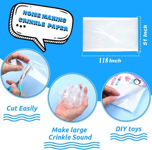 Zonon Noise Making Crinkle Paper Crinkle Material for Dog Pet,51x118 Inch in Kuwait