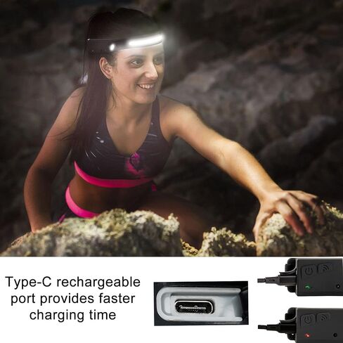 Headlamp Flashlight, 2Pack Rechargeable LED Headlamps 1200Lumens 2 COB 230°Wide Beam Headlight with Motion Sensor Bright 5 Modes Lightweight Waterproof Head Lamp for Outdoor Running, Camping Hiking in Kuwait