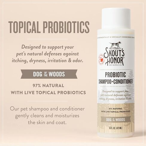SKOUT'S HONOR: Probiotic Shampoo + Conditioner for a Healthier Skin and Coat - Dog of the Woods, 16 oz. in Saudi Arabia