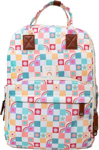Goo Goo Goods Diaper Bag | Colorful Checkered Diapering Bag | Travel Backpack for Parents | Multifunction Maternity Back Pack | Water Resistant | Large Capacity | Baby Changing Bag | Parent Helper in Saudi Arabia
