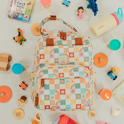 Goo Goo Goods Diaper Bag | Colorful Checkered Diapering Bag | Travel Backpack for Parents | Multifunction Maternity Back Pack | Water Resistant | Large Capacity | Baby Changing Bag | Parent Helper in Saudi Arabia