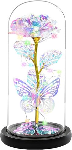 Valentines Day Gifts for Her, Birthday Gifts for Women, Valentine's for Mom, Valentines Day Rose Flowers Gifts for Girlfriend Wife Grandma Presents, Galaxy Light Up Rose Flower in Glass Dome 8.6" in Kuwait