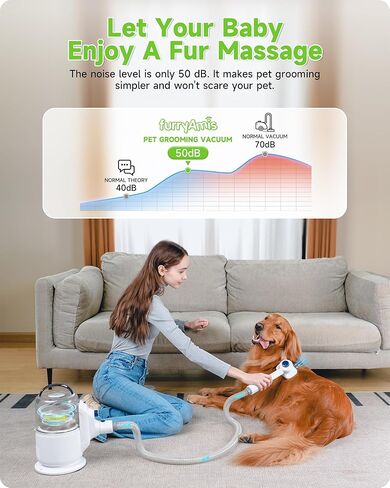 مجموعة أدوات العناية بالكلاب من FurryAmis Pet Grooming، سعة 2.5 لتر، شفط فراغ 99% من شعر الحيوانات الأليفة، ماكينة حلاقة هادئة ومحترفة مع 5 أدوات مثبتة لتساقط وتمشيط الكلاب والقطط in Kuwait