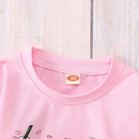CM C&M WODRO Toddler Baby Girl Valentine's Day Outfit Love Coffee Print Sweatshirt Heart Print Flare Pants 2PCs Clothes Set in Saudi Arabia