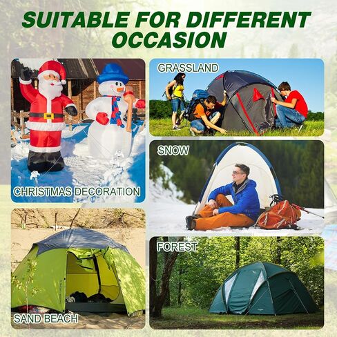 Yaocom 20 Pcs 8" Screw in Tent Stakes Heavy Duty Tent Stakes Drillable Ground Anchors Screw Metal Tents Pegs Threaded Tents Spikes with Head Driver for Swing Inflatable Decor in Kuwait