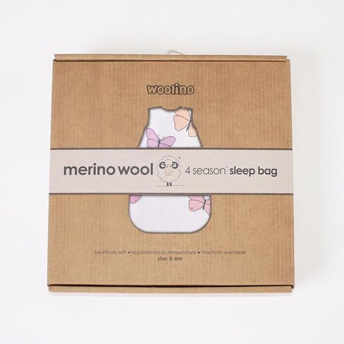 Woolino Merino Wool and Organic Cotton Baby Sleeping Bag - 4 Season Classic Sleep Sack - Two-Way Zipper Sleeping Bag for Baby and Toddler - 0-6 Months - Sage in Saudi Arabia