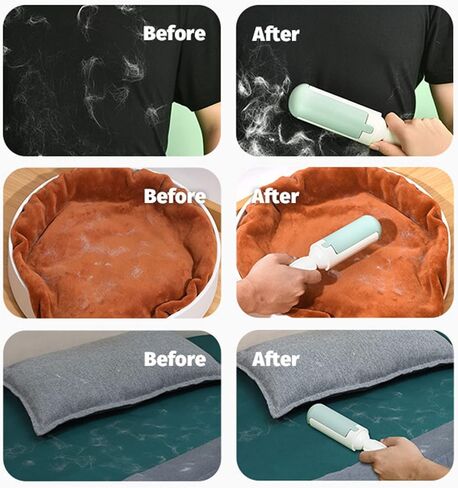 Pet Hair Remover Reusable pet Hair Remover Dog and cat Hair Remover for Sofas, Furniture, Carpets, car Seats with self-Cleaning Base Upgraded Animal Hair Remover Tool (Red Black) in Saudi Arabia