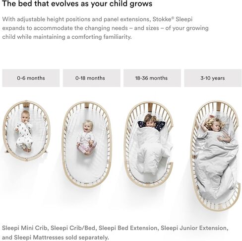 مظلة Stokke Sleepi من Pehr، رمادية - مناسبة لسرير الأطفال/الرضع (تباع بشكل منفصل) - قطن عضوي ناعم قابل للغسل in Kuwait