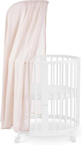 مظلة Stokke Sleepi من Pehr، رمادية - مناسبة لسرير الأطفال/الرضع (تباع بشكل منفصل) - قطن عضوي ناعم قابل للغسل in Kuwait