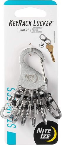 Nite Ize KeyRack Steel S-Biner - منظم حلقة المفاتيح مع 6 قفل على شكل حرف S - ملحقات سلسلة المفاتيح لحمل المفاتيح بشكل آمن ومنفصل - الفولاذ المقاوم للصدأ in Saudi Arabia