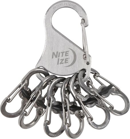 Nite Ize KeyRack Steel S-Biner - منظم حلقة المفاتيح مع 6 قفل على شكل حرف S - ملحقات سلسلة المفاتيح لحمل المفاتيح بشكل آمن ومنفصل - الفولاذ المقاوم للصدأ in Saudi Arabia