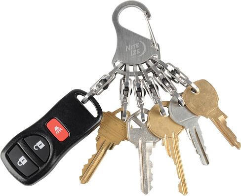 Nite Ize KeyRack Steel S-Biner - منظم حلقة المفاتيح مع 6 قفل على شكل حرف S - ملحقات سلسلة المفاتيح لحمل المفاتيح بشكل آمن ومنفصل - الفولاذ المقاوم للصدأ in Saudi Arabia