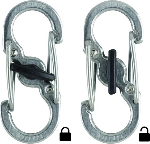 Nite Ize KeyRack Steel S-Biner - منظم حلقة المفاتيح مع 6 قفل على شكل حرف S - ملحقات سلسلة المفاتيح لحمل المفاتيح بشكل آمن ومنفصل - الفولاذ المقاوم للصدأ in Saudi Arabia