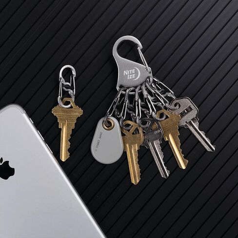 Nite Ize KeyRack Steel S-Biner - منظم حلقة المفاتيح مع 6 قفل على شكل حرف S - ملحقات سلسلة المفاتيح لحمل المفاتيح بشكل آمن ومنفصل - الفولاذ المقاوم للصدأ in Saudi Arabia