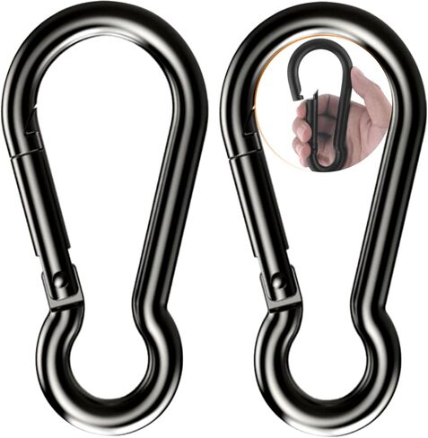 مشبك حلقة تسلق، 5.5 بوصة مشابك حلقة تسلق شديدة التحمل، 2 حزمة حلقة تسلق كبيرة، موصل حبل عالي التحمل للمفاتيح مجموعة أرجوحة التخييم والصيد والمشي لمسافات طويلة والسفر in Kuwait