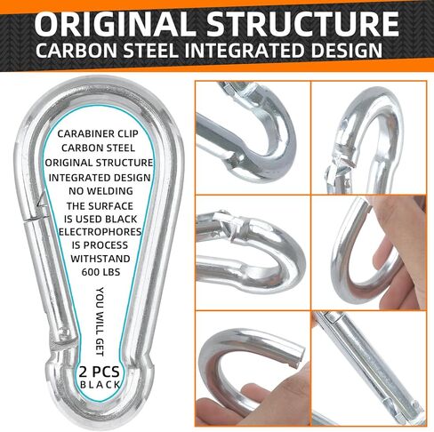 مشبك حلقة تسلق، 5.5 بوصة مشابك حلقة تسلق شديدة التحمل، 2 حزمة حلقة تسلق كبيرة، موصل حبل عالي التحمل للمفاتيح مجموعة أرجوحة التخييم والصيد والمشي لمسافات طويلة والسفر in Kuwait