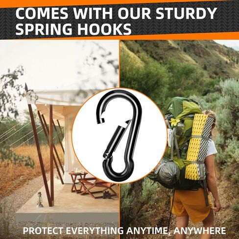 مشبك حلقة تسلق، 5.5 بوصة مشابك حلقة تسلق شديدة التحمل، 2 حزمة حلقة تسلق كبيرة، موصل حبل عالي التحمل للمفاتيح مجموعة أرجوحة التخييم والصيد والمشي لمسافات طويلة والسفر in Kuwait