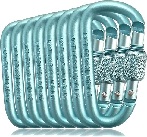 YUCHIYA 8 Pack D-Shape Carabiner Clasp with Screw Gate, 2.2 Inch Mini Keychain Clip Key Chain Buckle, Aluminum Alloy Keyrings Hook for Outdoor Hiking not for Climbing in Saudi Arabia