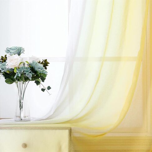 G2000 Sheer Curtains & Drapes 84 Inches Long Navy Blue and White Ombre Curtains for Bedroom Living Room Window Light Filtering Grommet Curtains for Patio Sliding Glass Door 2 Panels in Kuwait