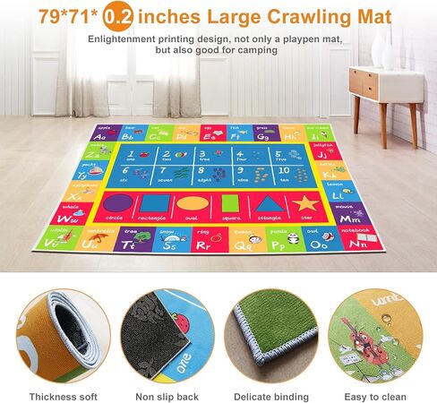 Global V-Bien Baby Playpen, 79" X 71" Extra Large Baby Play Yards with Mat, Safety Play Pens for Babies and Toddlers, Indoor&Outdoor Baby Girl Fence Play Pin Area with Zipper Gate/Visible Mesh in Saudi Arabia
