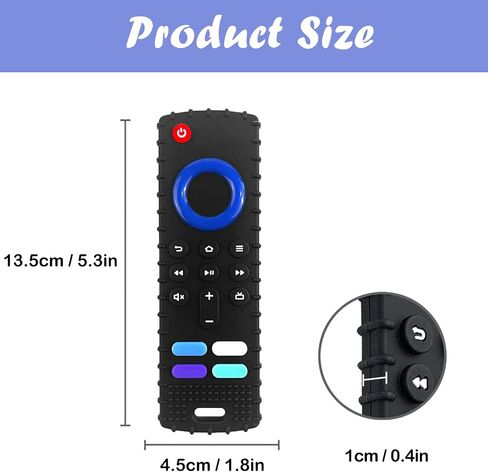 2-Pack Baby Teething Toys-TV Remote Control Shape Silicone Infants Teething Toys for Babies 0-18 Months,BPA-Free (2packs-Black) in Saudi Arabia