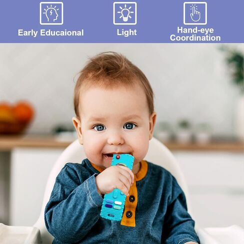 2-Pack Baby Teething Toys-TV Remote Control Shape Silicone Infants Teething Toys for Babies 0-18 Months,BPA-Free (2packs-Black) in Saudi Arabia