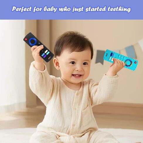 2-Pack Baby Teething Toys-TV Remote Control Shape Silicone Infants Teething Toys for Babies 0-18 Months,BPA-Free (2packs-Black) in Saudi Arabia