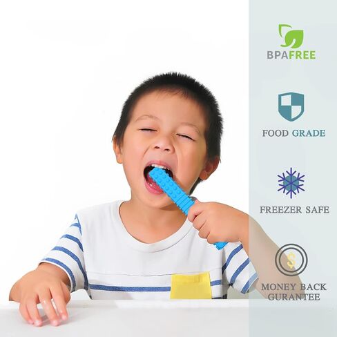 Sensory Chewy Toys for Autistic Children, 5 Pack Silicone Chew Tube Teething Sticks Toys for Autism, ADHD, SPD, Chewies with Special Needs, Oral Motor Chewy Tool for Sensory Kids Chewer (Colorful B) in Saudi Arabia