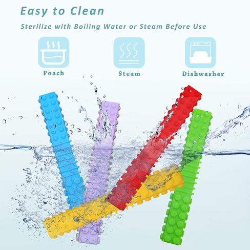 Sensory Chewy Toys for Autistic Children, 5 Pack Silicone Chew Tube Teething Sticks Toys for Autism, ADHD, SPD, Chewies with Special Needs, Oral Motor Chewy Tool for Sensory Kids Chewer (Colorful B) in Saudi Arabia