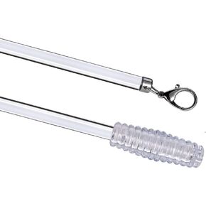 2 Pack - 30 inches Clear Acrylic Universal Drapery Pull Rod Wand with Metal Snap, 1/2 Inch Wide (30") in Saudi Arabia