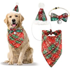 3 قطع عيد الميلاد الكلب سانتا قبعة، 2023 قبعة عيد الميلاد الكلب مع باندانا وربطة عنق قابل للتعديل دائم الكلب حيوان أليف عيد الميلاد زي الزي عطلة سانتا قبعة عيد الميلاد هدية لمتوسط ​​صغير الكلب القط الحيوانات الأليفة in Kuwait