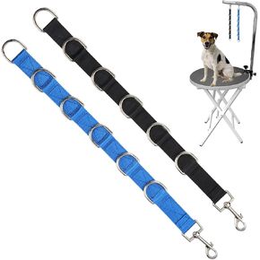 Dog Grooming Loops Extension Strap 2 PCS 6 D-Ring Dogs Grooming Table Arm Extender Straps Groom Restranit Noose Leash Quick Release Loop for Pets Salon (Purple & Green) in Saudi Arabia