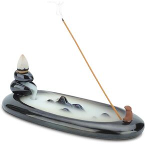 OppsArt Ceramic Incense Stick Holder, Handmade Blackflow Incense Cone Burner, Durable Stick Ash Catcher Decorative Tray for Yoga, Meditation, Spa Relaxation (7 Inch in Length) in Kuwait