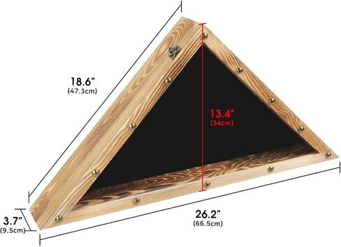 J JACKCUBE DESIGN حافظة عرض علم عسكري من الخشب الريفي لعلم المحاربين القدامى الأمريكيين بإطار مثلث صندوق الظل (يناسب علم مطوي 3 × 5 بوصات) - MK900B in Kuwait