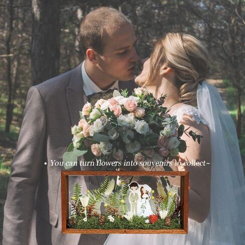 إطار صورة ظل، صندوق تخزين زجاجي شبكي خشبي مزدوج الجوانب عالي الوضوح، صندوق عرض DIY، مناسب للزهور المجففة والعينات والحرف اليدوية وهدايا الأطفال والصور (بني الجوز) in Kuwait