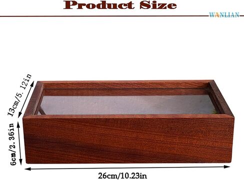 إطار صورة ظل، صندوق تخزين زجاجي شبكي خشبي مزدوج الجوانب عالي الوضوح، صندوق عرض DIY، مناسب للزهور المجففة والعينات والحرف اليدوية وهدايا الأطفال والصور (بني الجوز) in Kuwait