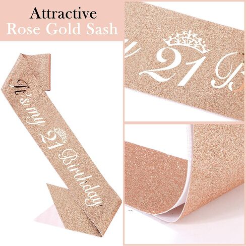 Vovii 21st Birthday Decorations for Her, Including 21st Birthday Sash, Crown, Candles 21st Birthday Gifts for Her in Kuwait