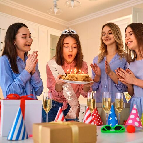 Vovii 21st Birthday Decorations for Her, Including 21st Birthday Sash, Crown, Candles 21st Birthday Gifts for Her in Kuwait