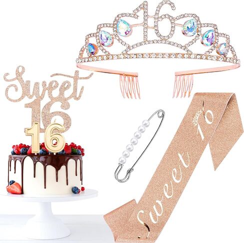 Vovii 21st Birthday Decorations for Her, Including 21st Birthday Sash, Crown, Candles 21st Birthday Gifts for Her in Kuwait