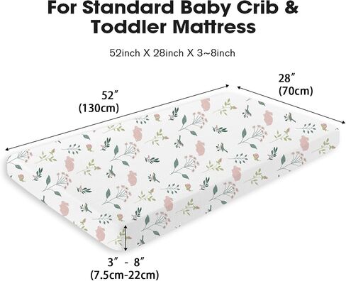 Little Grape Land Muslin Crib Sheets Fitted for Boys and Girls 2 Pack, 100% Cotton Baby Bed Sheets Soft Breathable, Neutral Fitted Baby Mattress Sheets for Standard Crib 52x28 inches, Fog Flower in Saudi Arabia