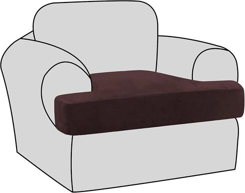 H.VERSAILTEX غطاء وسادة مخملي مطاطي مكون من قطعتين على شكل حرف T غطاء وسادة منفصل على شكل حرف T غطاء وسادة مقعد من القطيفة لأغطية وسائد الأريكة والأريكة وأغطية الأثاث مع قاع مرن، عاجي in Kuwait