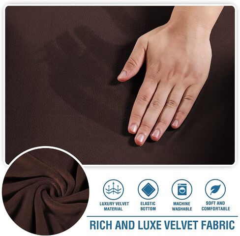 H.VERSAILTEX غطاء وسادة مخملي مطاطي مكون من قطعتين على شكل حرف T غطاء وسادة منفصل على شكل حرف T غطاء وسادة مقعد من القطيفة لأغطية وسائد الأريكة والأريكة وأغطية الأثاث مع قاع مرن، عاجي in Kuwait