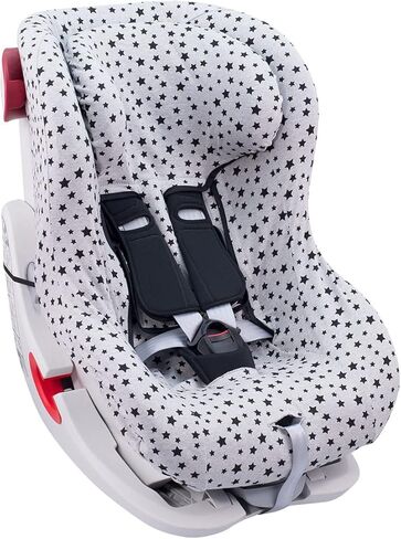 JYOKO Kids Cover Liner Universal Made Cotton for car seat with Head Support Compatible with Britax, Chicco, Mico (Black Star) in Kuwait