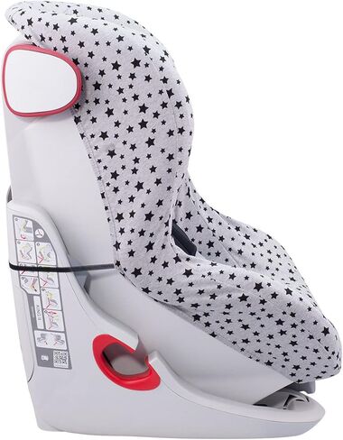 JYOKO Kids Cover Liner Universal Made Cotton for car seat with Head Support Compatible with Britax, Chicco, Mico (Black Star) in Kuwait