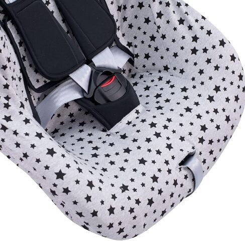 JYOKO Kids Cover Liner Universal Made Cotton for car seat with Head Support Compatible with Britax, Chicco, Mico (Black Star) in Kuwait